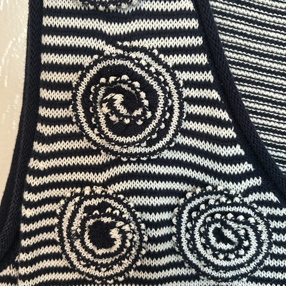3 for $10 Sky’s The Limit Navy and White Stripped Knit Tunic Top w/Rosettes Med - Picture 4 of 8